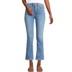 Women's Recover High Rise Button Front Kick Flare Crop Jeans