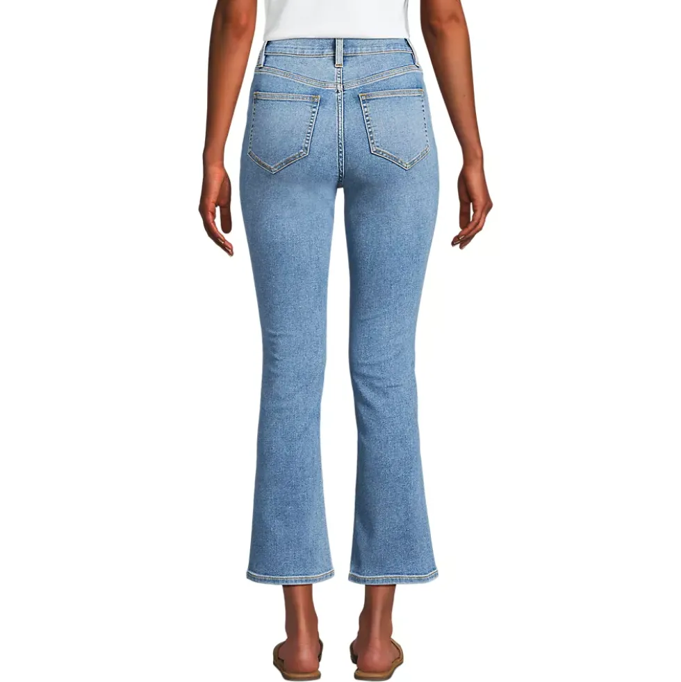 Women's Recover High Rise Button Front Kick Flare Crop Jeans