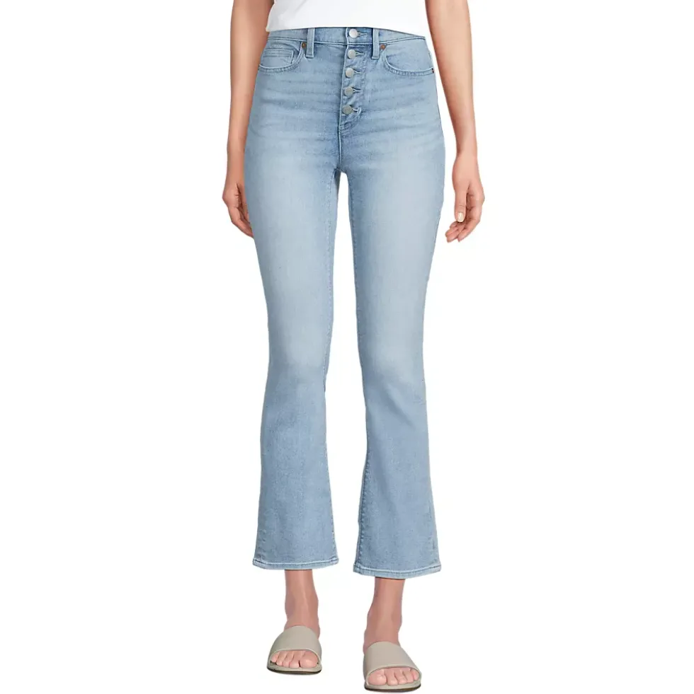 Women's Recover High Rise Button Front Kick Flare Crop Jeans