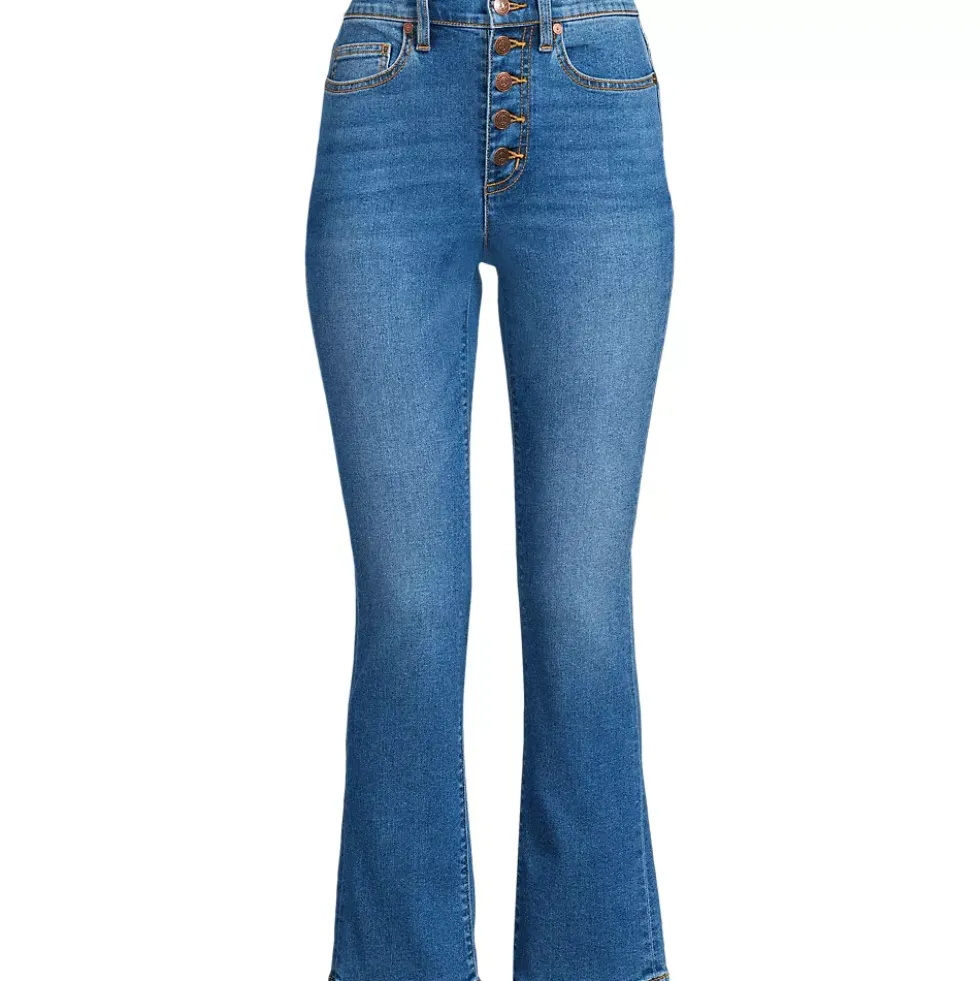 Women's Recover High Rise Button Front Kick Flare Crop Jeans