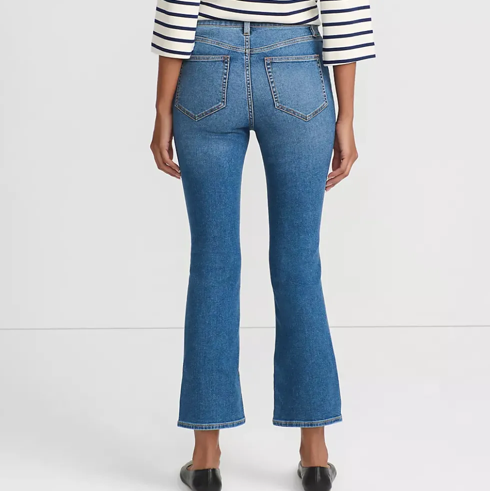 Women's Recover High Rise Button Front Kick Flare Crop Jeans