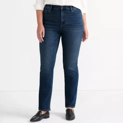 Women's Recover High Rise Straight Leg Blue Jeans