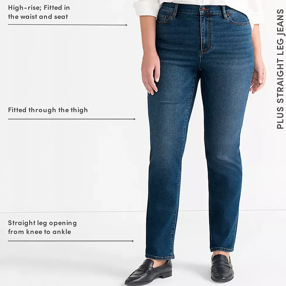 Women's Recover High Rise Straight Leg Blue Jeans