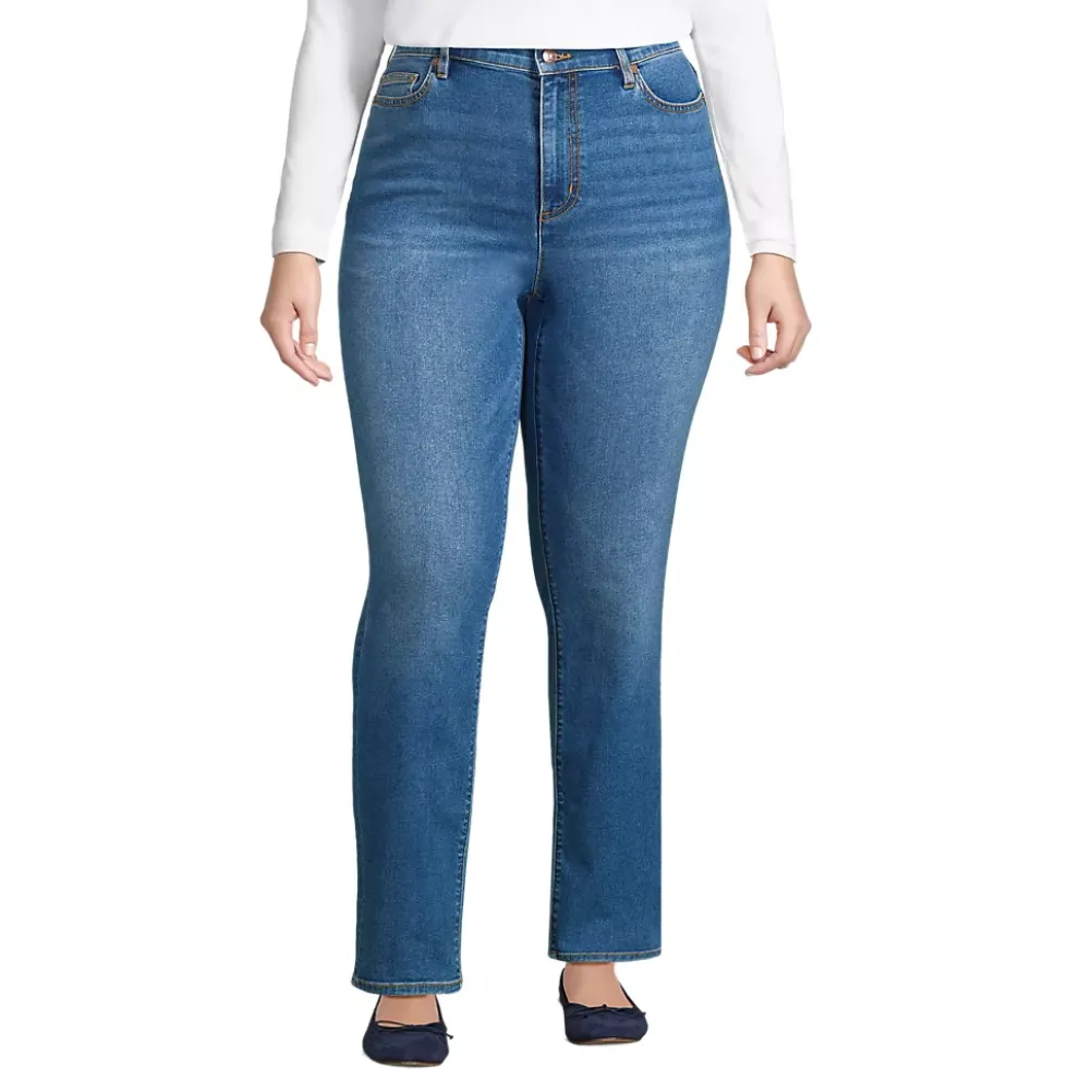 Women's Recover High Rise Straight Leg Blue Jeans