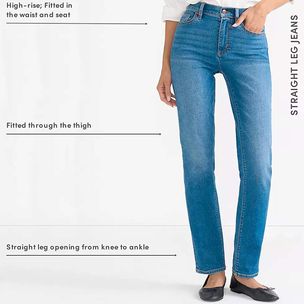 Women's Recover High Rise Straight Leg Blue Jeans