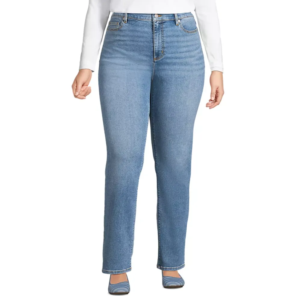 Women's Recover High Rise Straight Leg Blue Jeans