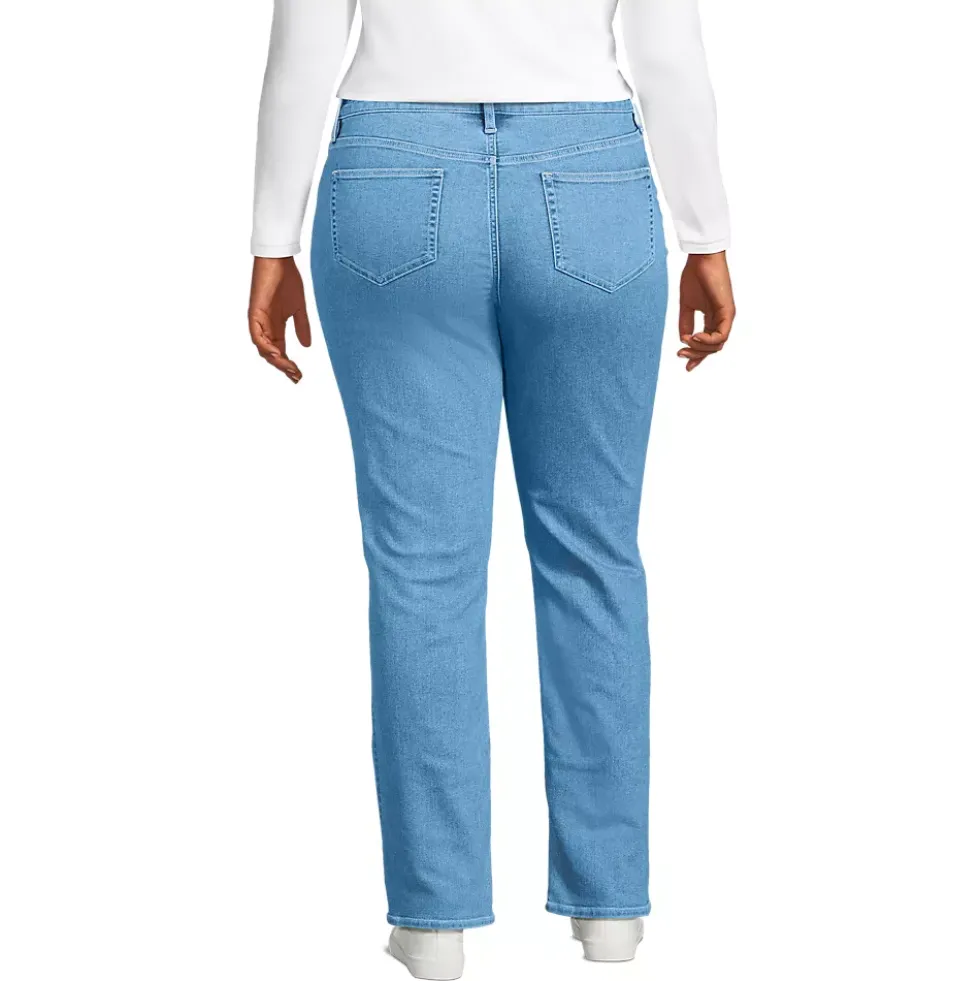 Women's Recover Mid Rise Straight Leg Blue Jeans