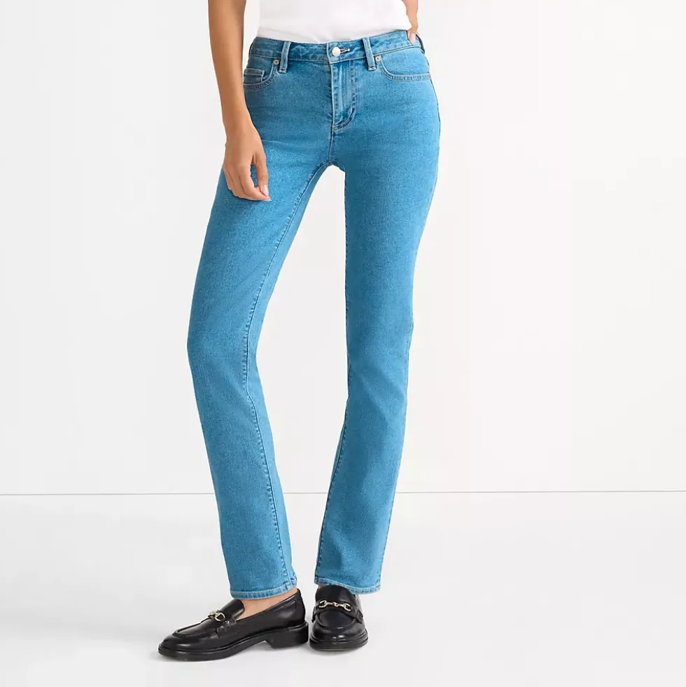 Women's Recover Mid Rise Straight Leg Blue Jeans