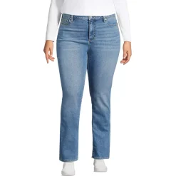 Women's Recover Mid Rise Straight Leg Blue Jeans