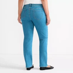 Women's Recover Mid Rise Straight Leg Blue Jeans