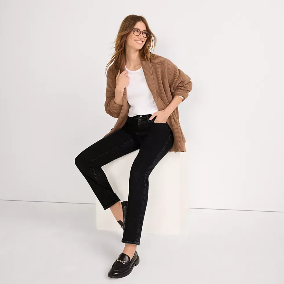 Women's Recover Mid Rise Straight Leg Blue Jeans