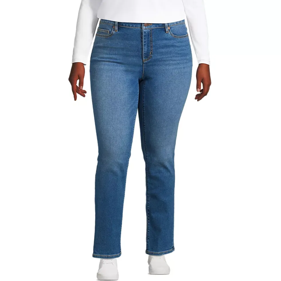 Women's Recover Mid Rise Straight Leg Blue Jeans