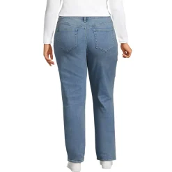 Women's Recover Mid Rise Straight Leg Blue Jeans