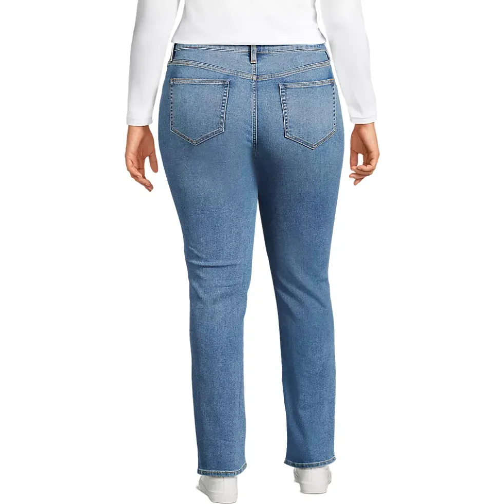Women's Recover Mid Rise Straight Leg Blue Jeans