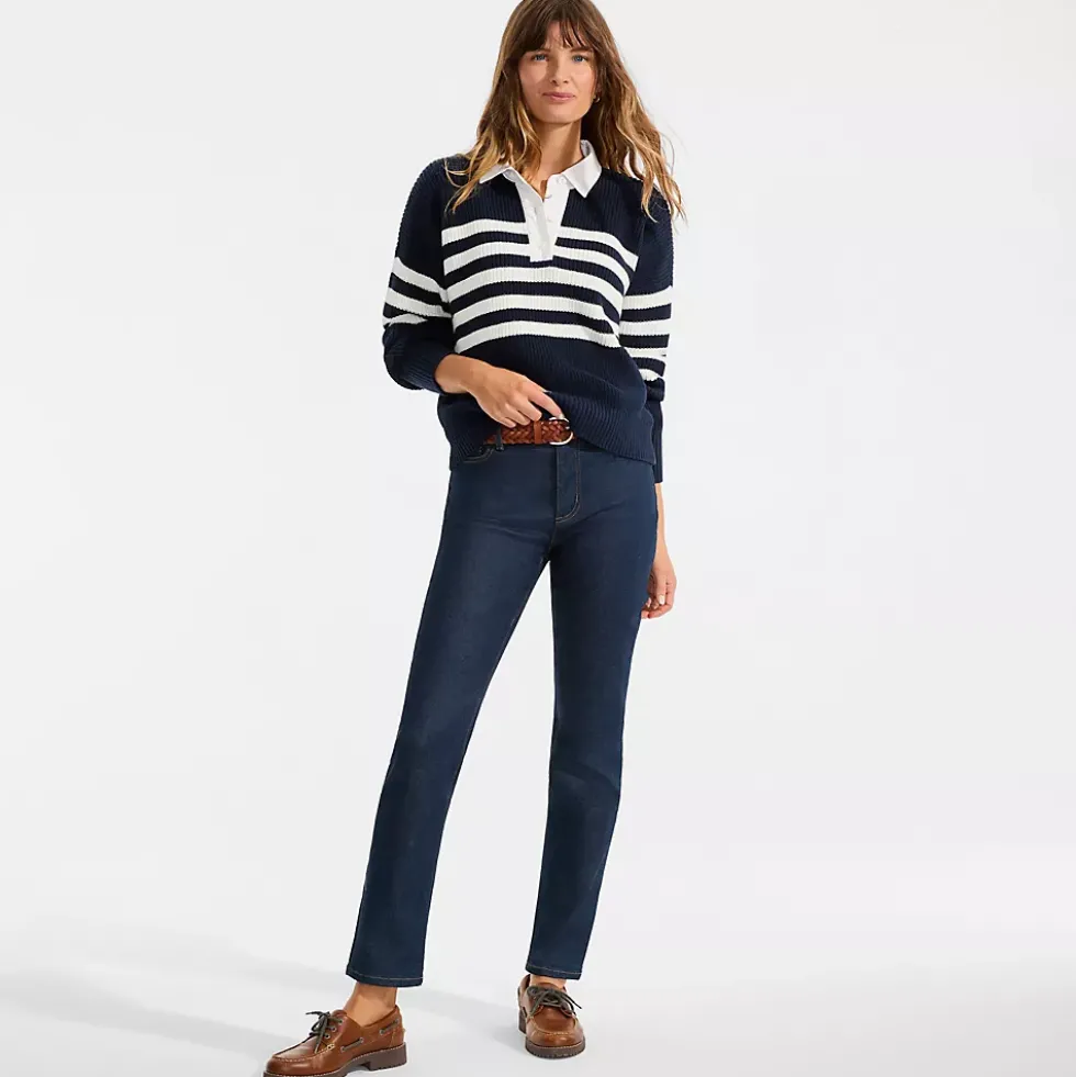 Women's Recover Mid Rise Straight Leg Blue Jeans