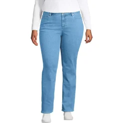 Women's Recover Mid Rise Straight Leg Blue Jeans