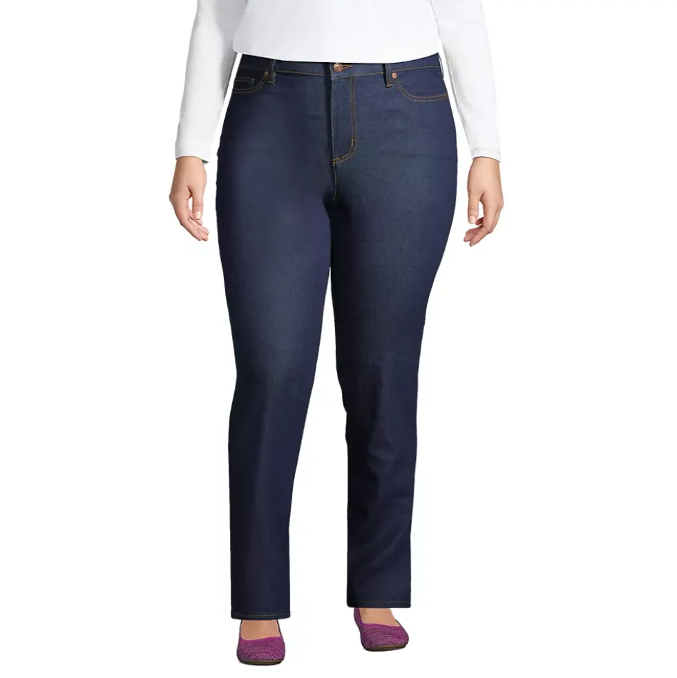 Women's Recover Mid Rise Straight Leg Blue Jeans