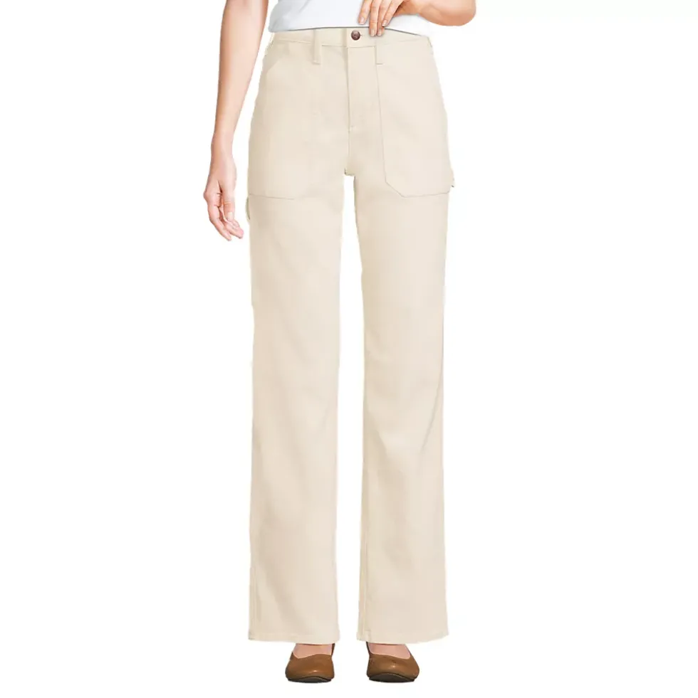 Women's Recycled Denim High Rise Straight Leg Utility Jeans
