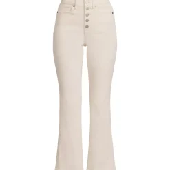 Women's Recycled Denim High Rise Button Front Kick Flare Crop Jeans
