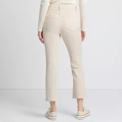 Women's Recycled Denim High Rise Button Front Kick Flare Crop Jeans