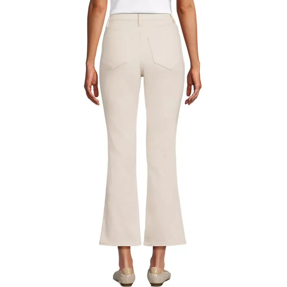 Women's Recycled Denim High Rise Button Front Kick Flare Crop Jeans
