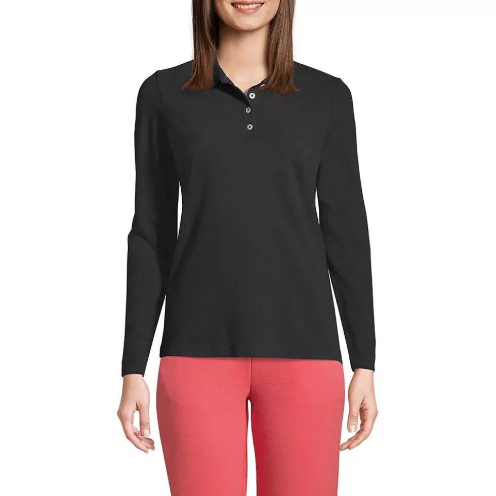 Women's Regular Long Sleeve Mesh Polo