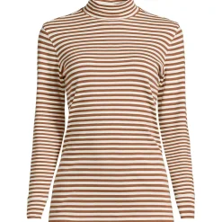 Women's Relaxed Cotton Long Sleeve Mock Turtleneck