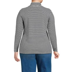 Women's Relaxed Cotton Long Sleeve Mock Turtleneck