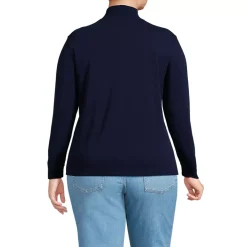 Women's Relaxed Cotton Long Sleeve Mock Turtleneck