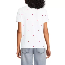 Women's Relaxed Supima Cotton Embroidered Crew Neck T-Shirt
