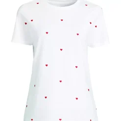 Women's Relaxed Supima Cotton Embroidered Crew Neck T-Shirt
