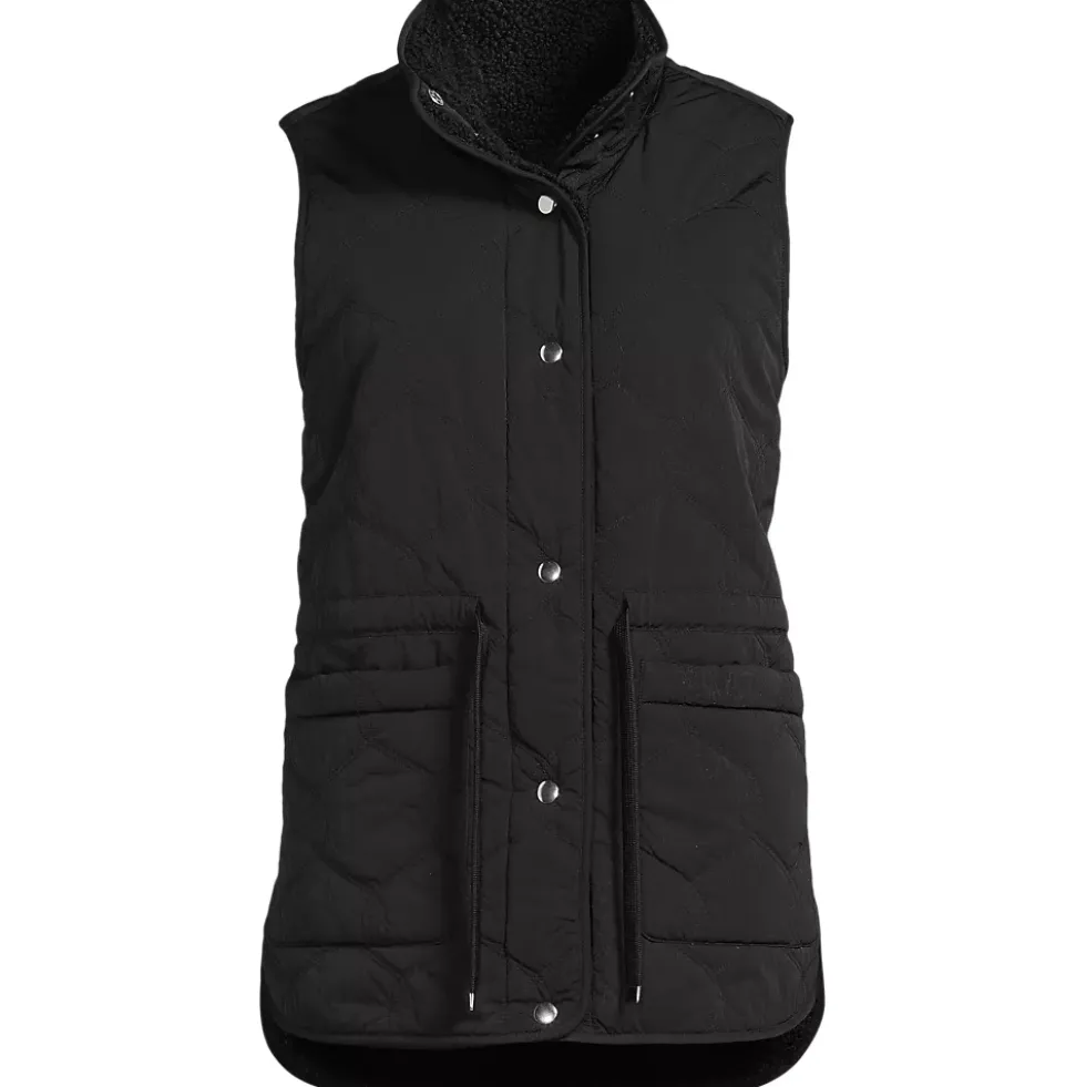 Women's Reversible Quilted Sherpa Fleece Vest
