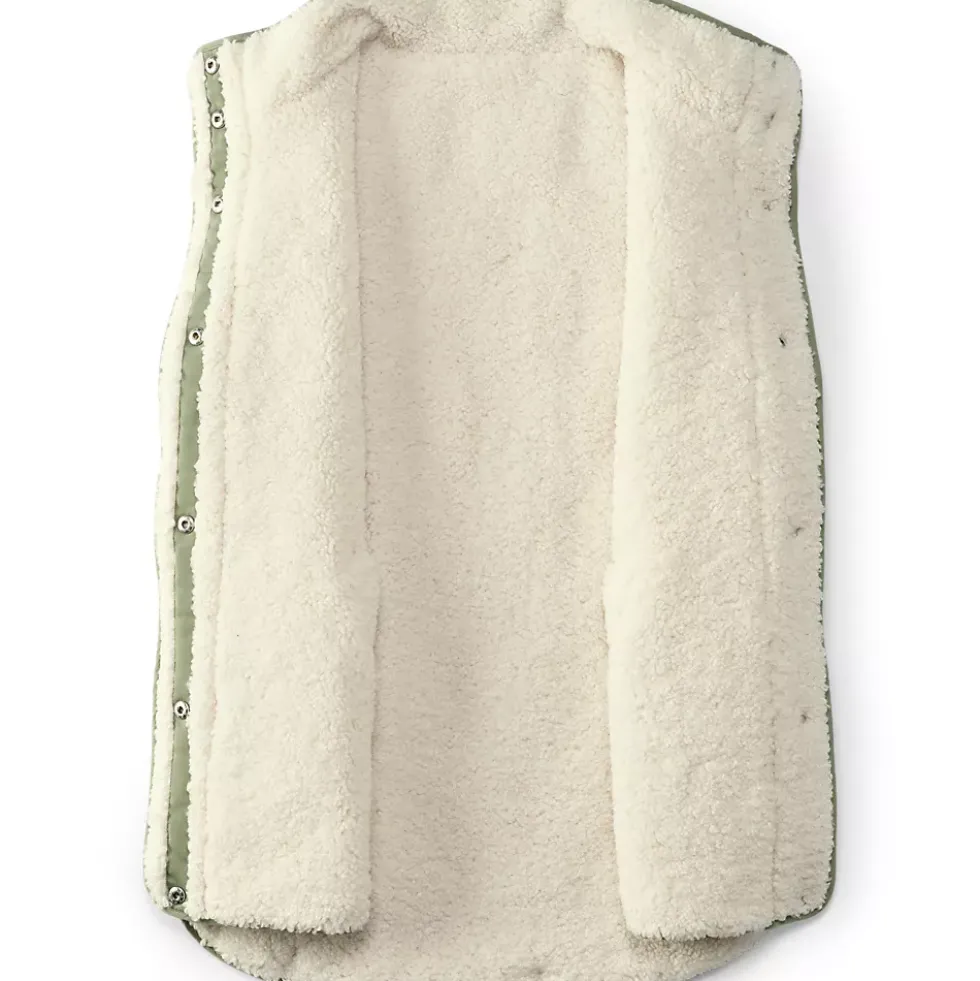 Women's Reversible Quilted Sherpa Fleece Vest