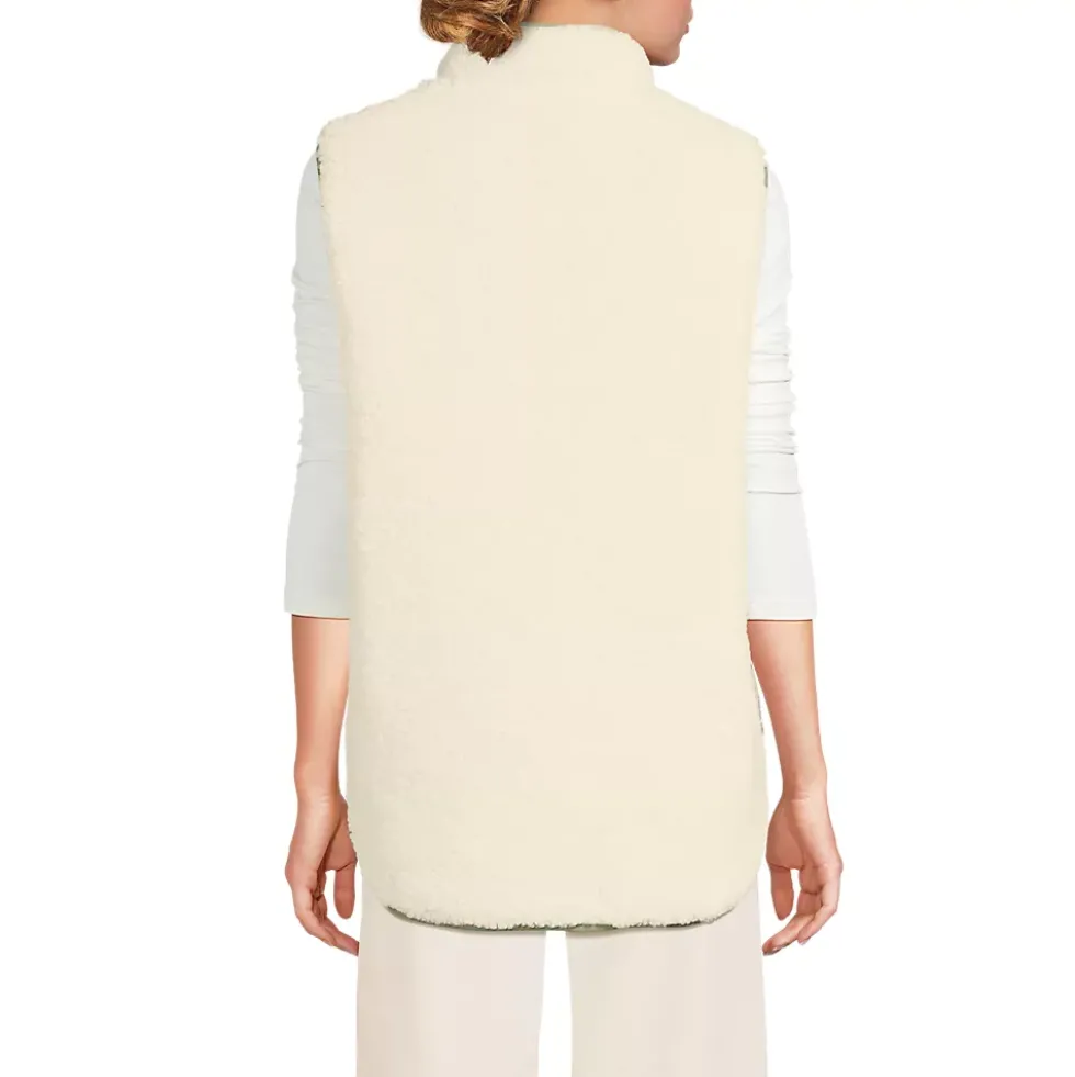 Women's Reversible Quilted Sherpa Fleece Vest