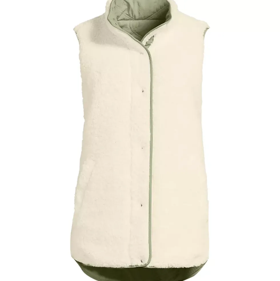 Women's Reversible Quilted Sherpa Fleece Vest