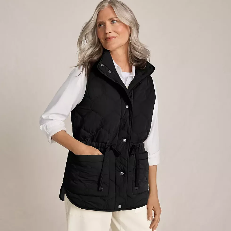 Women's Reversible Quilted Sherpa Fleece Vest