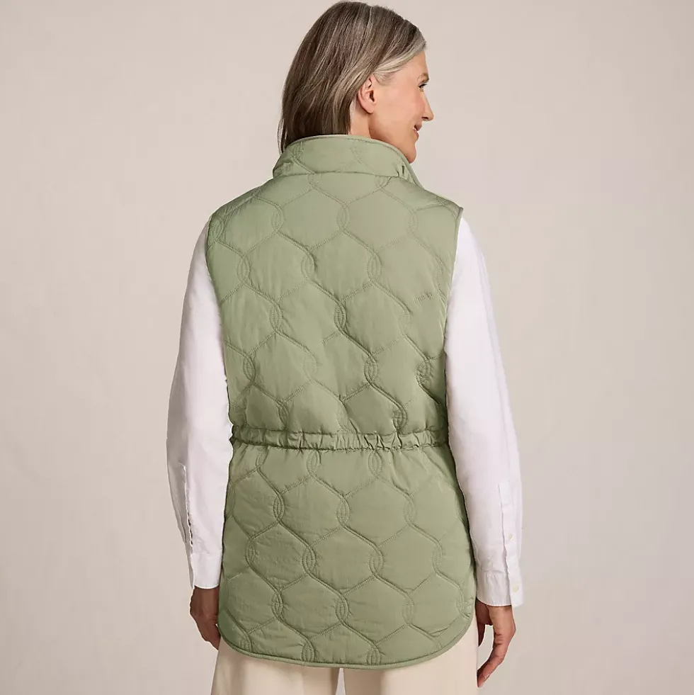 Women's Reversible Quilted Sherpa Fleece Vest