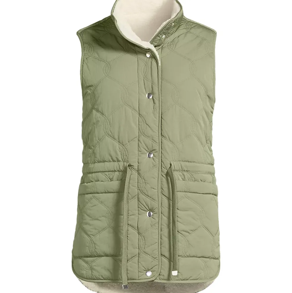 Women's Reversible Quilted Sherpa Fleece Vest