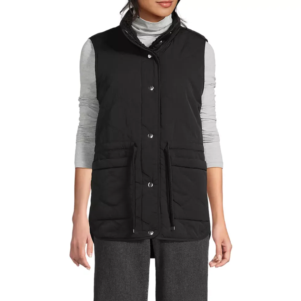 Women's Reversible Quilted Sherpa Fleece Vest