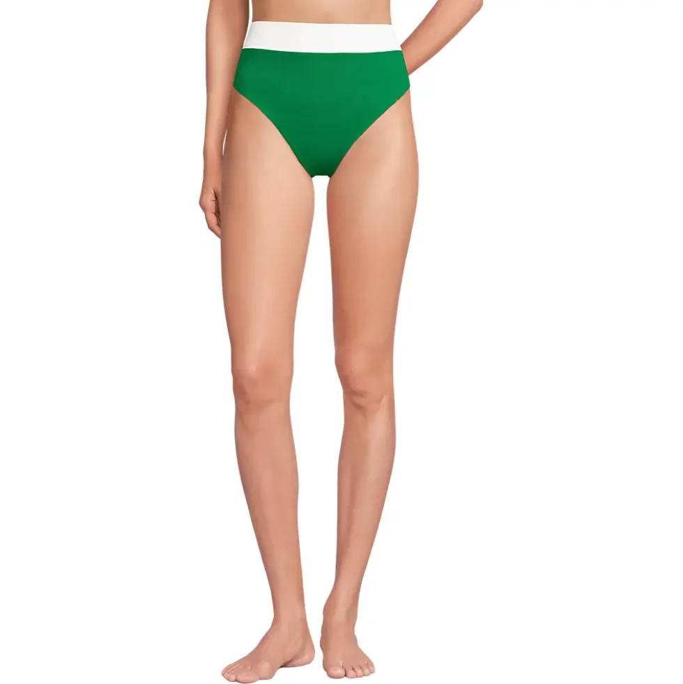 Women's Reversible Ultra High Leg High Waisted Bikini Swim Bottoms