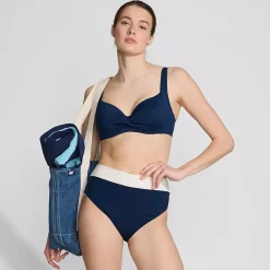 Women's Reversible Ultra High Leg High Waisted Bikini Swim Bottoms