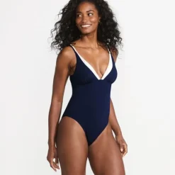 Women's Reversible V-Neck Ultra High Leg Strappy One Piece Swimsuit