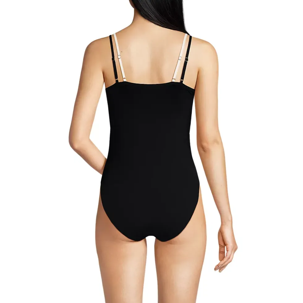 Women's Reversible V-Neck Ultra High Leg Strappy One Piece Swimsuit