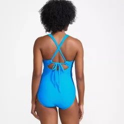 Women's Ribbed Knot Front One Piece Swimsuit