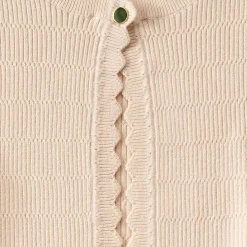 Women's Ribbed Scallop Cardigan Sweater - Set Top
