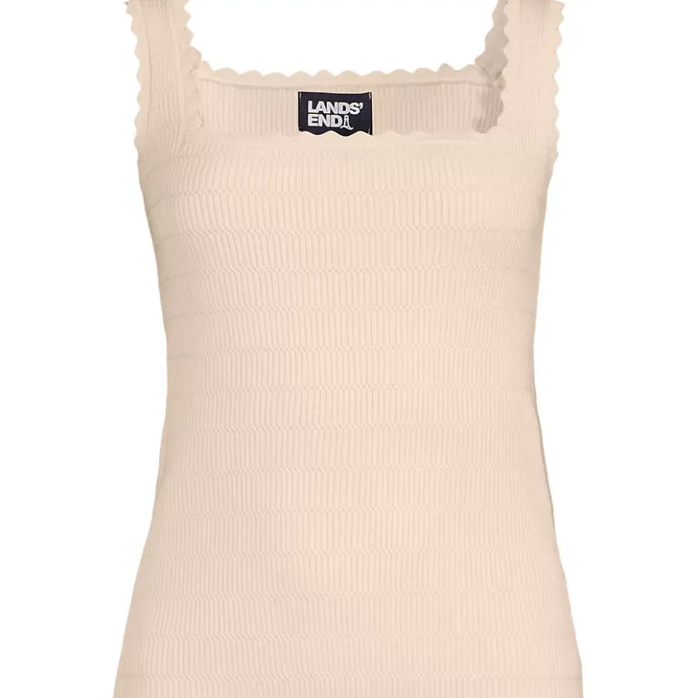 Women's Ribbed Square Neck Tank Sweater - Set Top