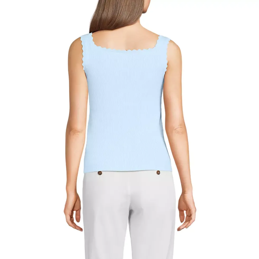 Women's Ribbed Square Neck Tank Sweater - Set Top