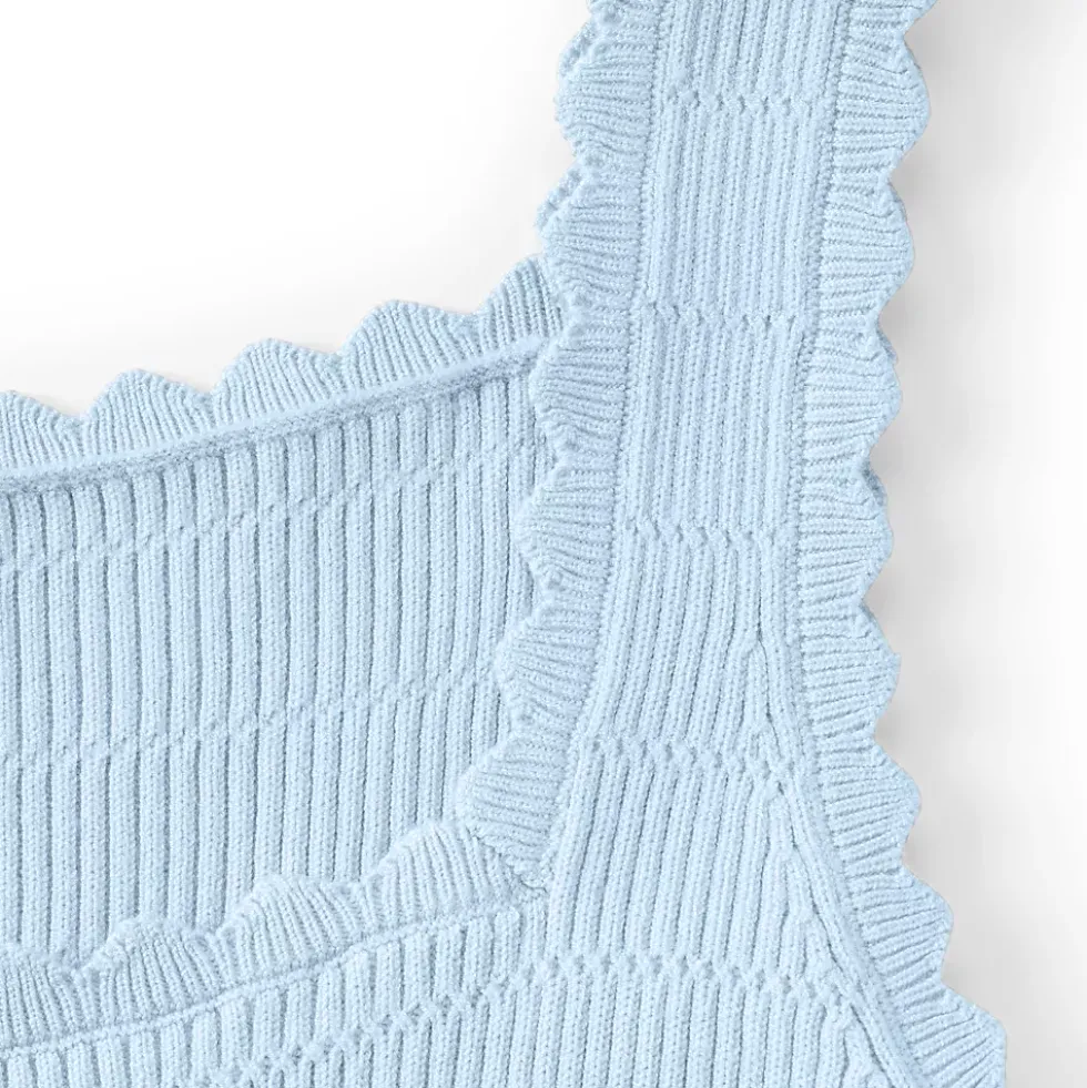 Women's Ribbed Square Neck Tank Sweater - Set Top