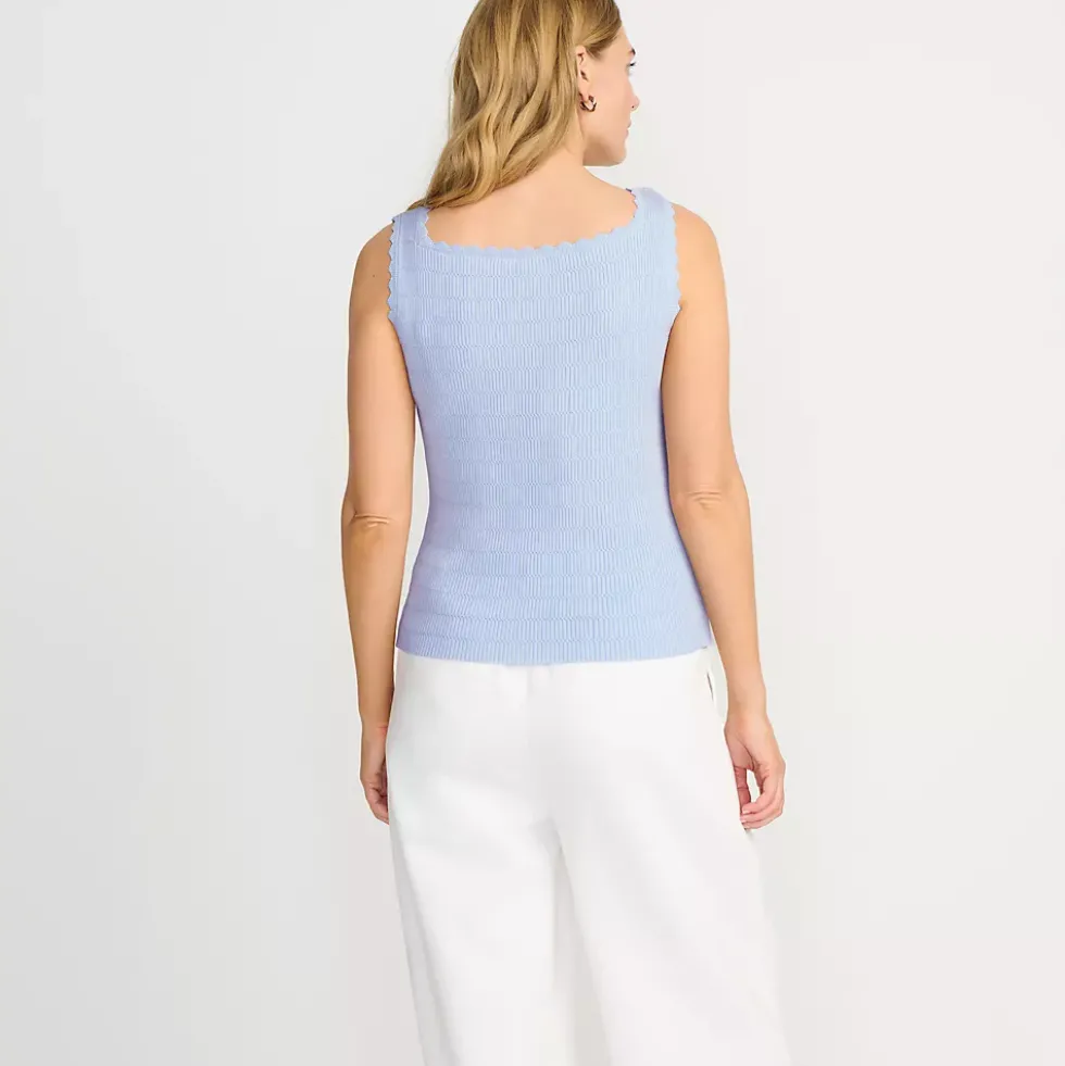 Women's Ribbed Square Neck Tank Sweater - Set Top