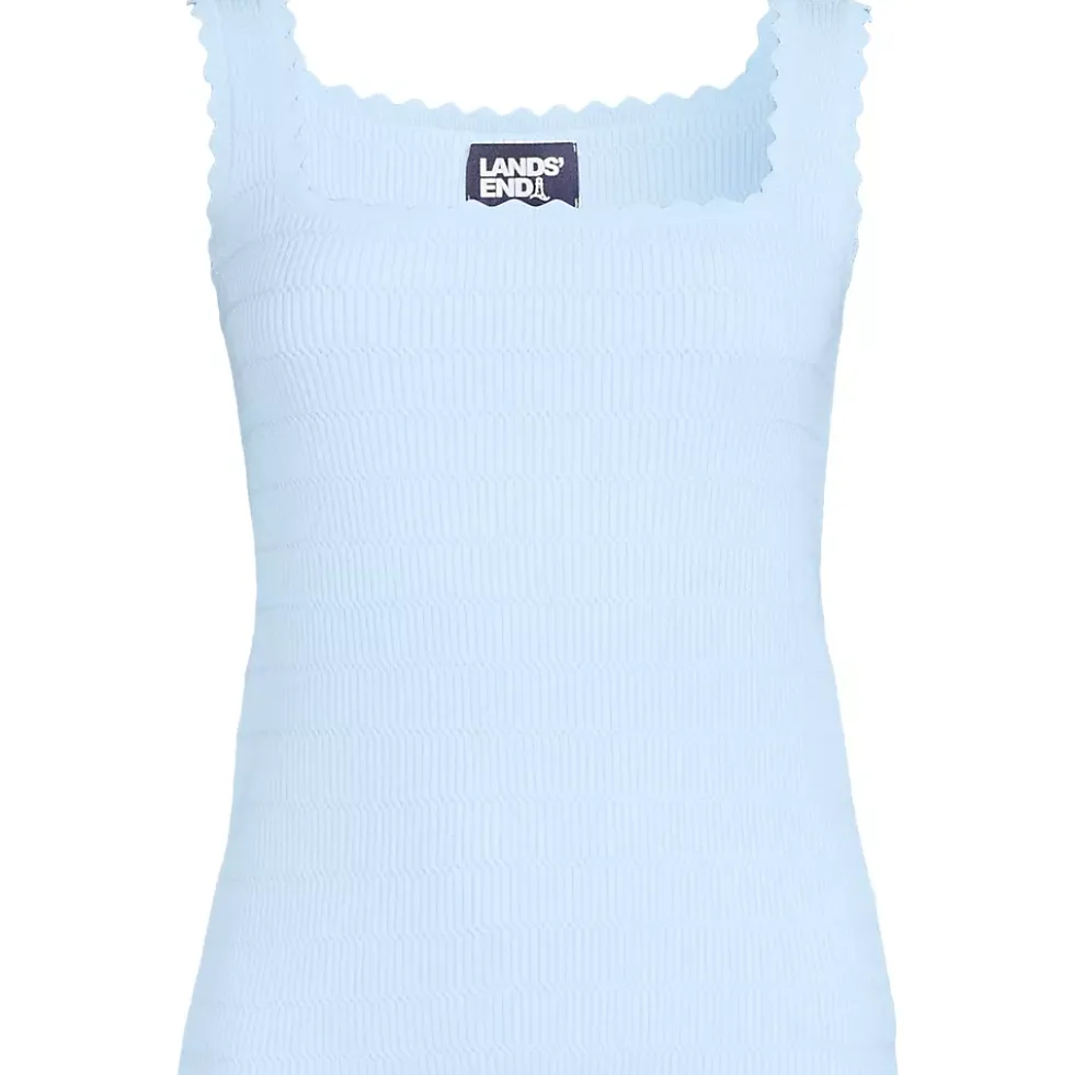 Women's Ribbed Square Neck Tank Sweater - Set Top